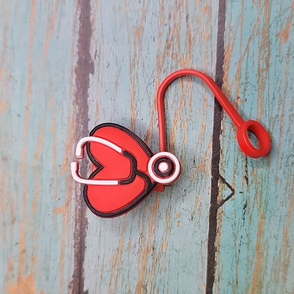 Heart Stethoscope Straw Topper - Picture 3 of 5